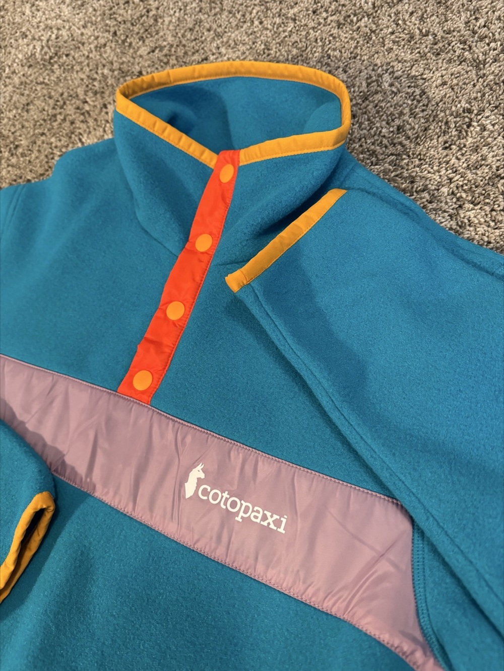 Cotopaxi Teca Fleece Pullover Women's Fleece Jacket Blue & Orange Large